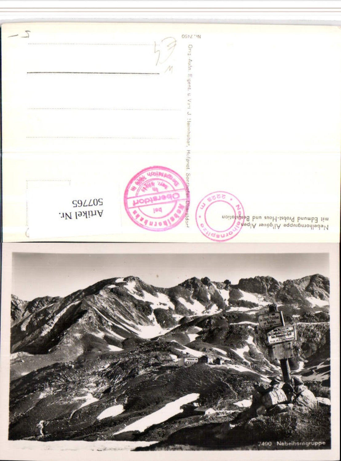 507765,Edmund Probst-Haus Berghütte b. Oberstdorf m. Nebelhorn Bergkulisse
