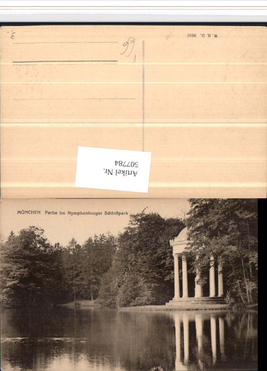 507784,München Partie im Nymphenburger Schlosspark Tempel pub W.H.D. 8610