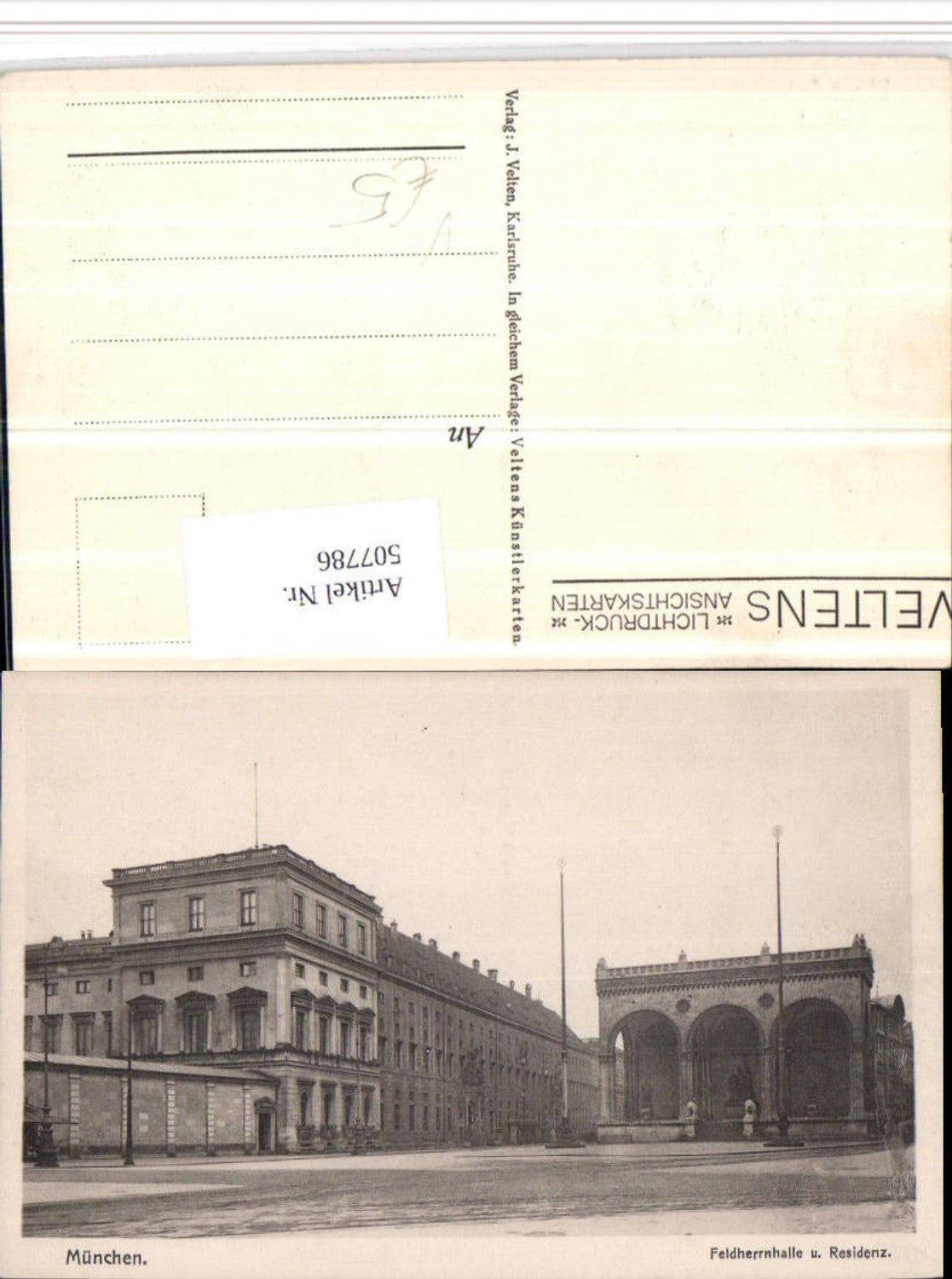 507786, Munich Feldherrnhalle and Residenz pub J. Velten