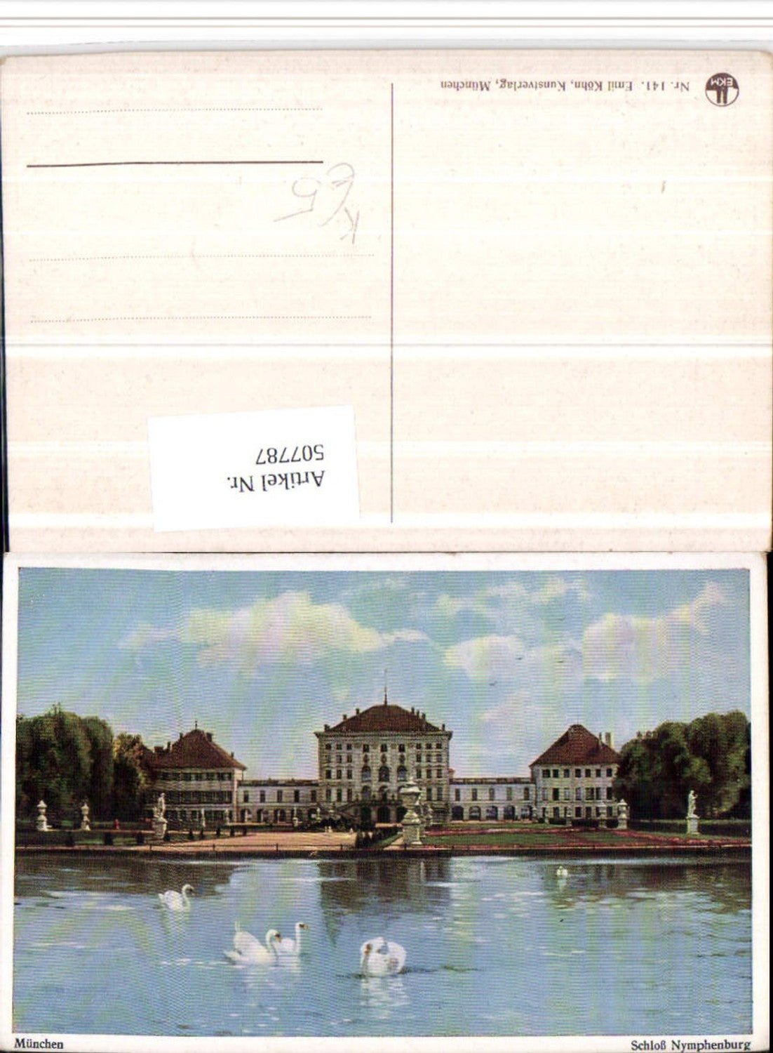 507787,Künstler AK München Schloss Nymphenburg Schwäne