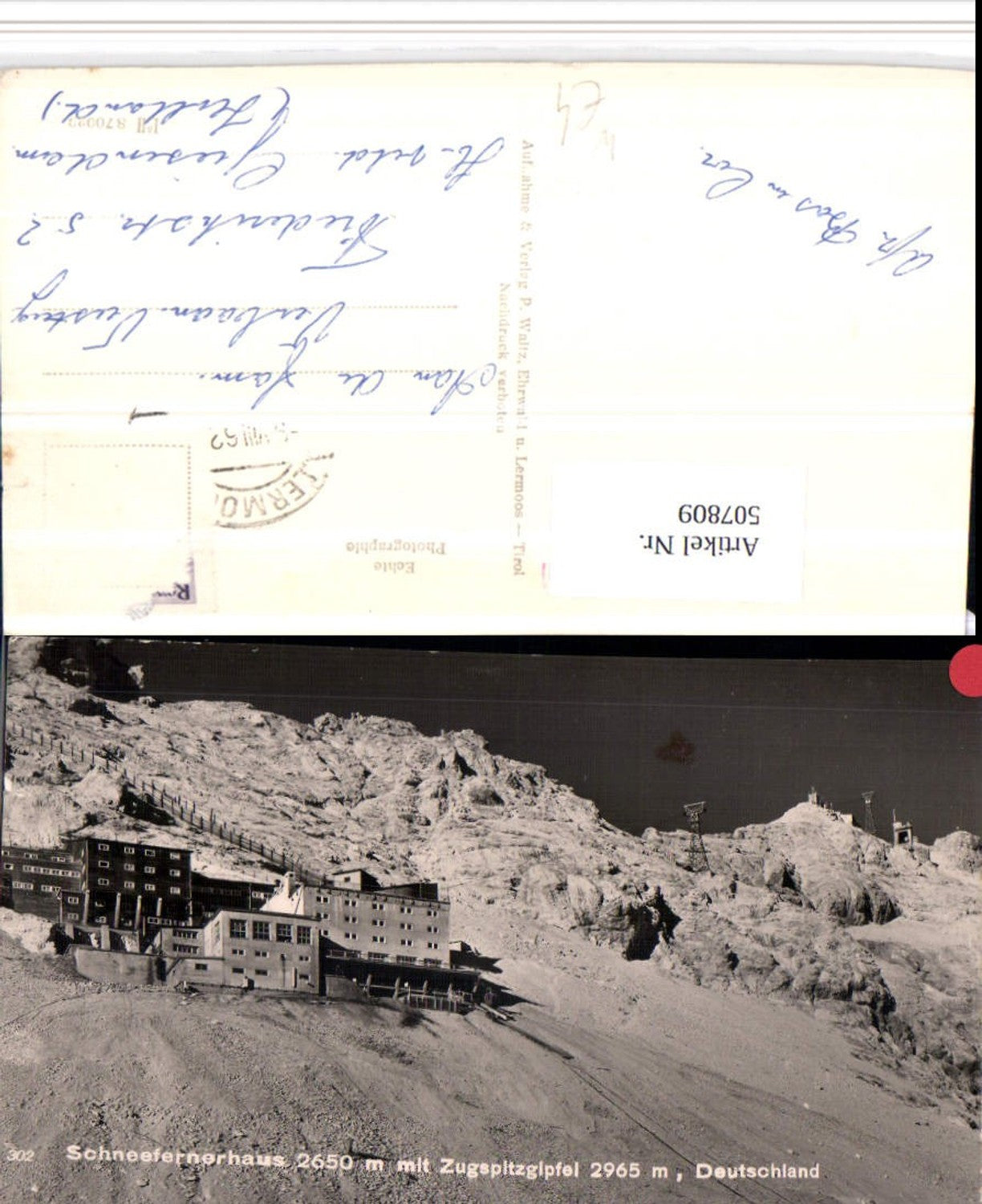 507809,Schneefernerhaus Berghütte b. Garmisch m. Zugspitzgipfel