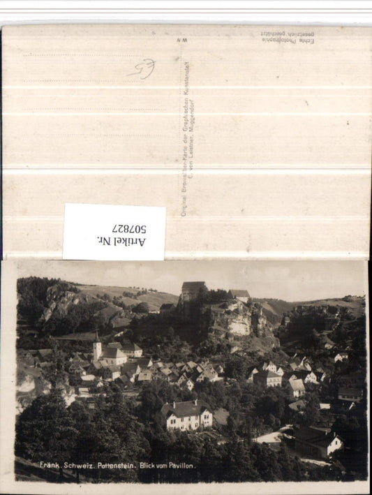 507827,Fränkische Schweiz Pottenstein Totale m. Burg vom Pavillon