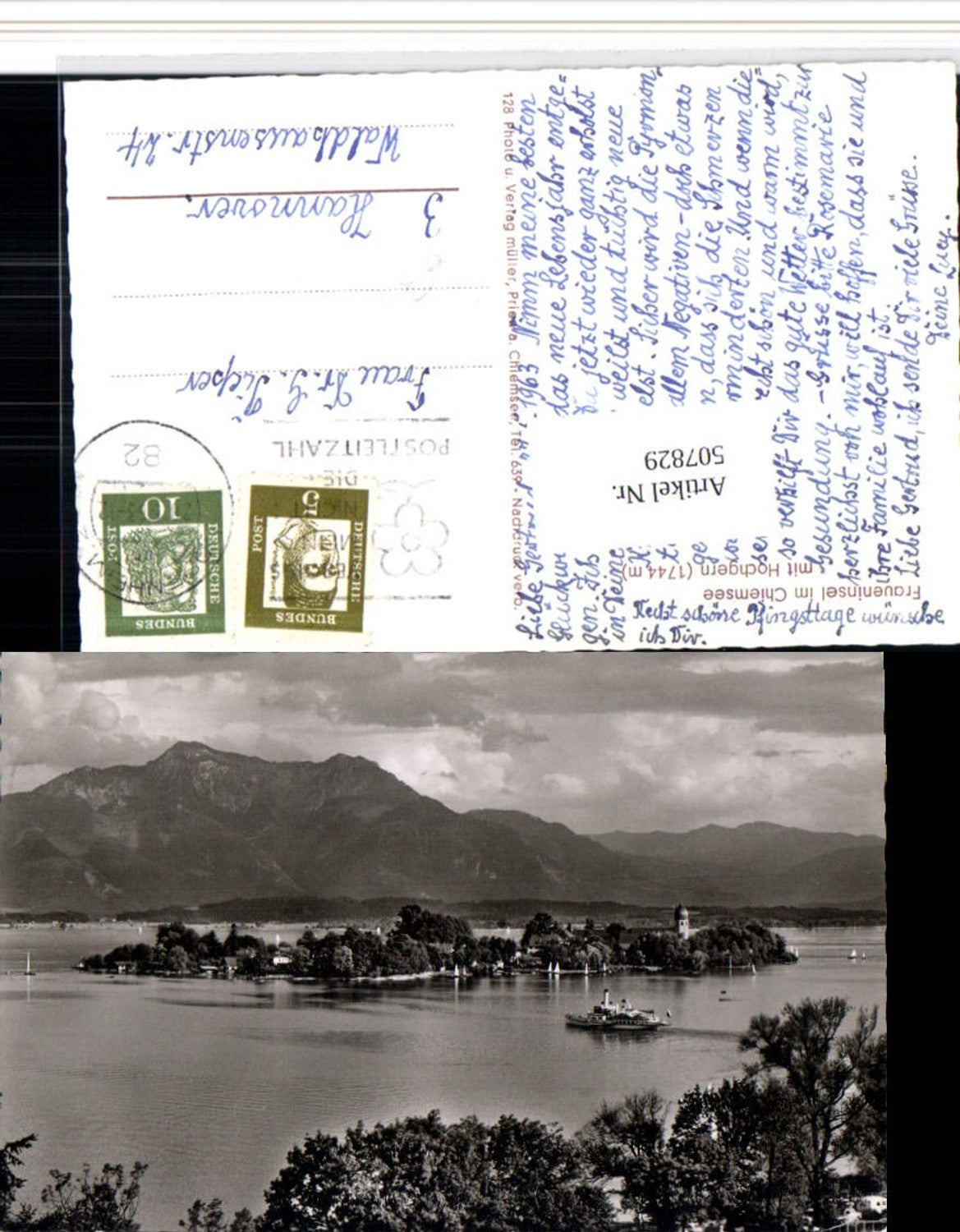 507829,Fraueninsel im Chiemsee Totale m. Hochgern Bergkulisse