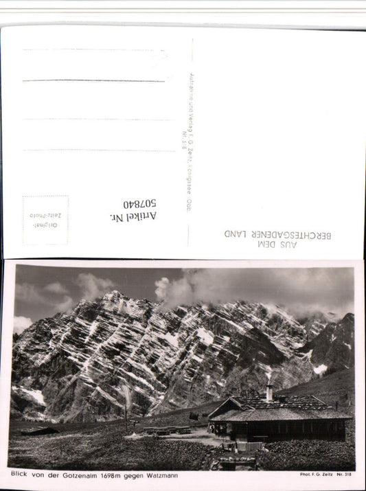507840,Blick von d. Gotzenalm b. Berchtesgaden geg. Watzmann Bergkulisse