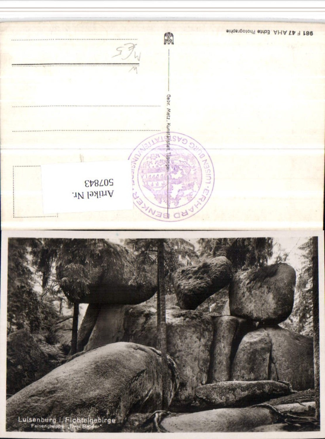 507843,Luisenburg im Fichtelgebirge b. Wunsiedel Felsengruppe Drei Brüder