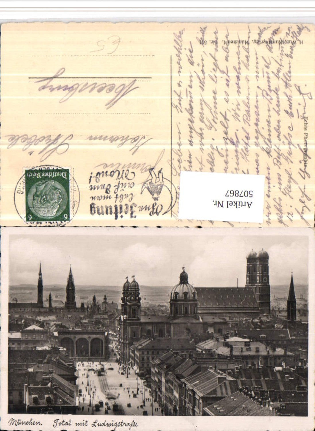 507867,München Teilansicht m. Ludwigstraße Frauenkirche