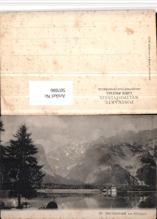 507886,St. Bartholomä am Königssee b. Schönau Bergkulisse pub Würthle & Sohn 1316