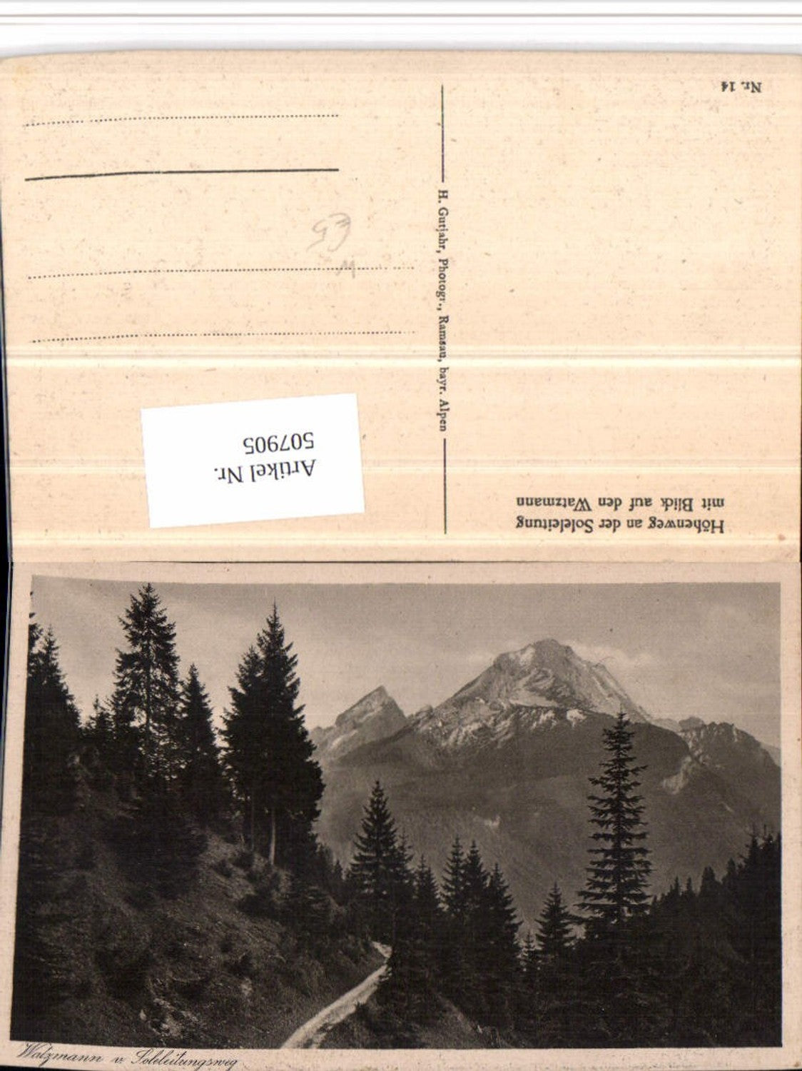 507905, High-altitude trail along the brine pipeline with Watzmann mountain scenery near Berchtesgaden