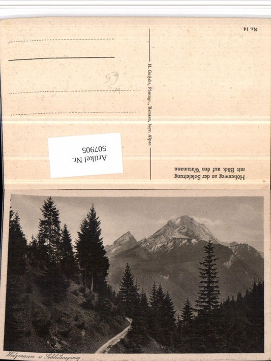 507905,Höhenweg an d. Soleleitung m. Watzmann b. Berchtesgaden Bergkulisse