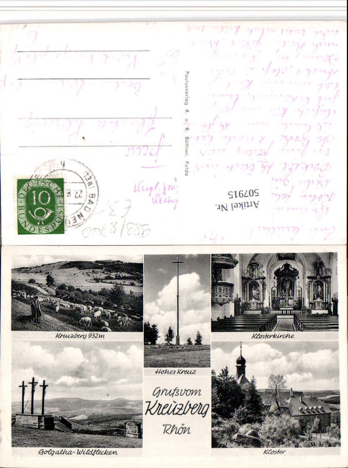 507915,Kreuzberg b. Bischofsheim an d. Rhön Hirte Kloster Kreuz Mehrbildkarte