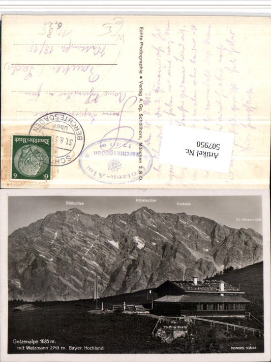 507950,Gotzenalpe b. Berchtesgaden m. Watzmann Bergkulisse