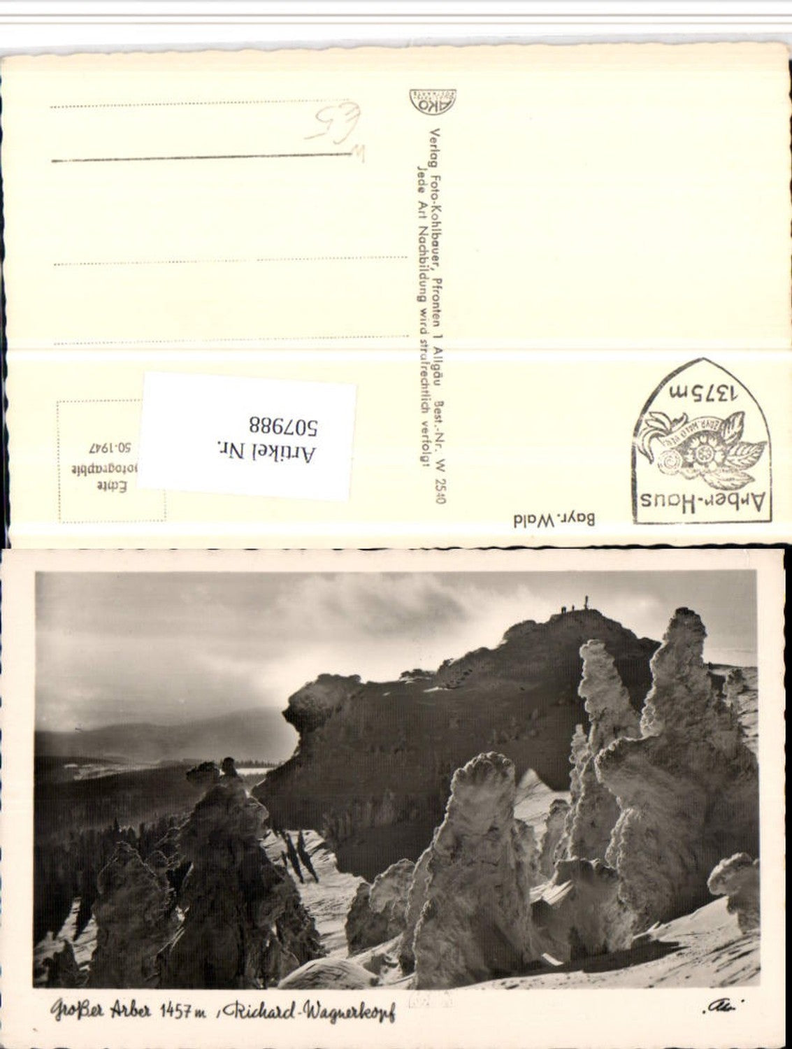 507988,Großer Arber b. Bayerisch Eisenstein Richard-Wagnerkopf Winterbild