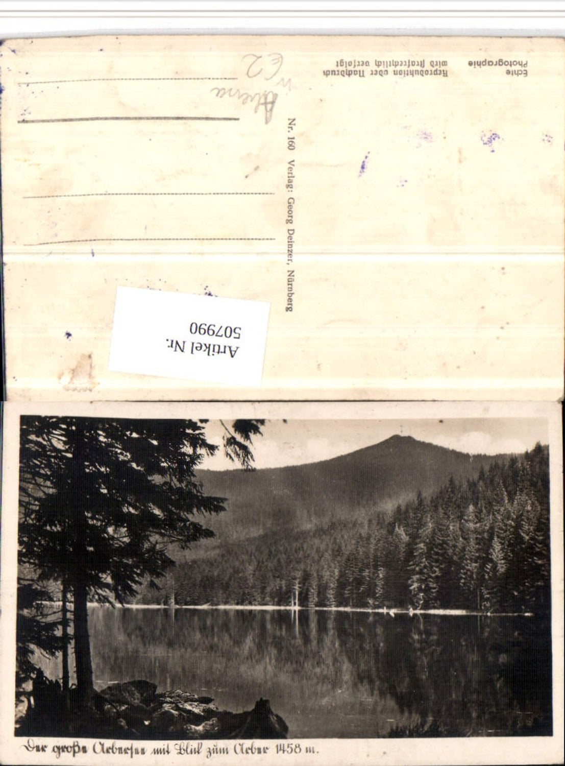 507990,Großer Arbersee See b. Bayerisch Eisenstein m. Arber