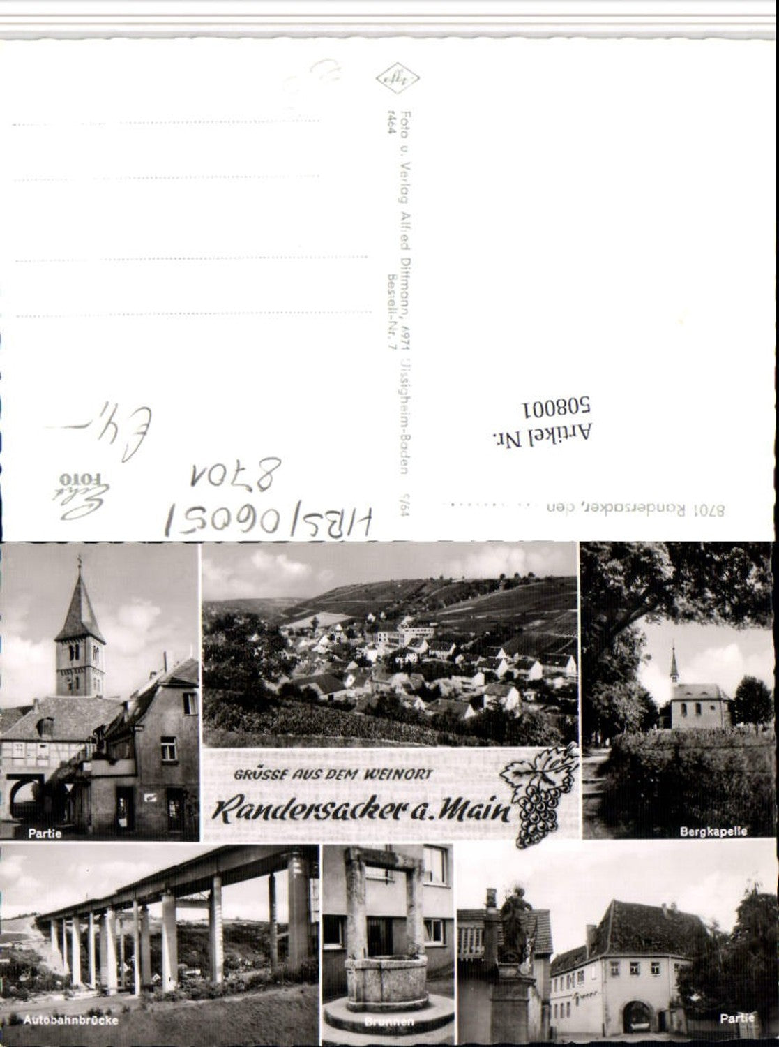 508001,Randersacker am Main Totale Brunnen Brücke Kirche Mehrbildkarte