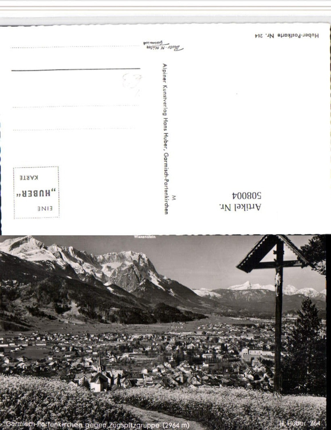 508004,Garmisch-Partenkirchen Totale geg. Zugspitze Marterl pub H. Huber 264