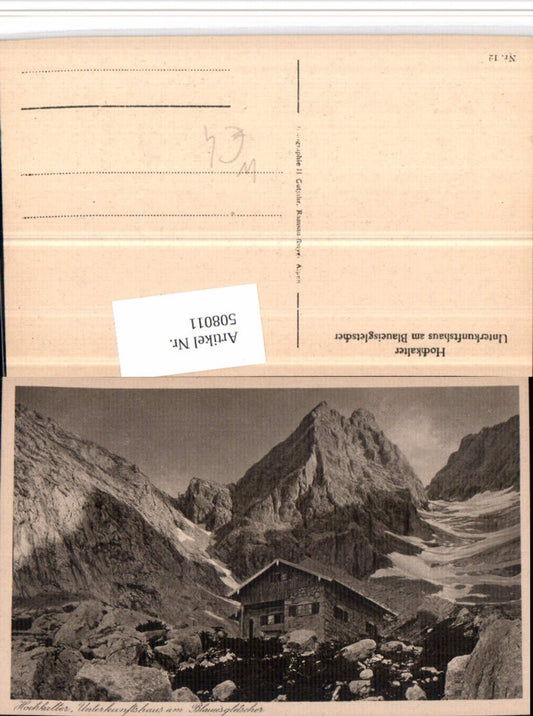 508011,Hochkalter Unterkunftshaus am Blaueisgletscher b. Ramsau Bergkulisse