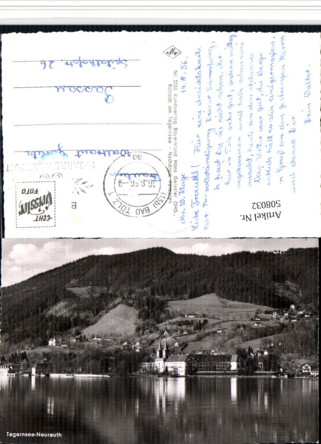 508032, Tegernsee Neureuth partial view with monastery