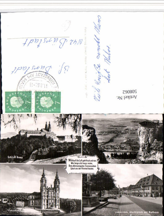 508062,Lichtenfels Marktplatz Vierzehnheiligen Schloss Banz Mehrbildkarte
