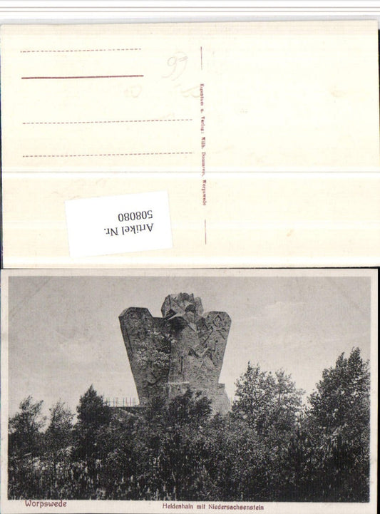 508080,Worpswede Heldenhain m. Niedersachsenstein Felsen