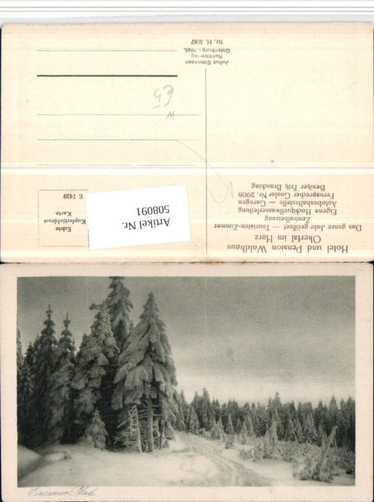 508091,Okertal b. Goslar Einsamer Pfad Winterlandschaft pub Julius Simonsen 5087