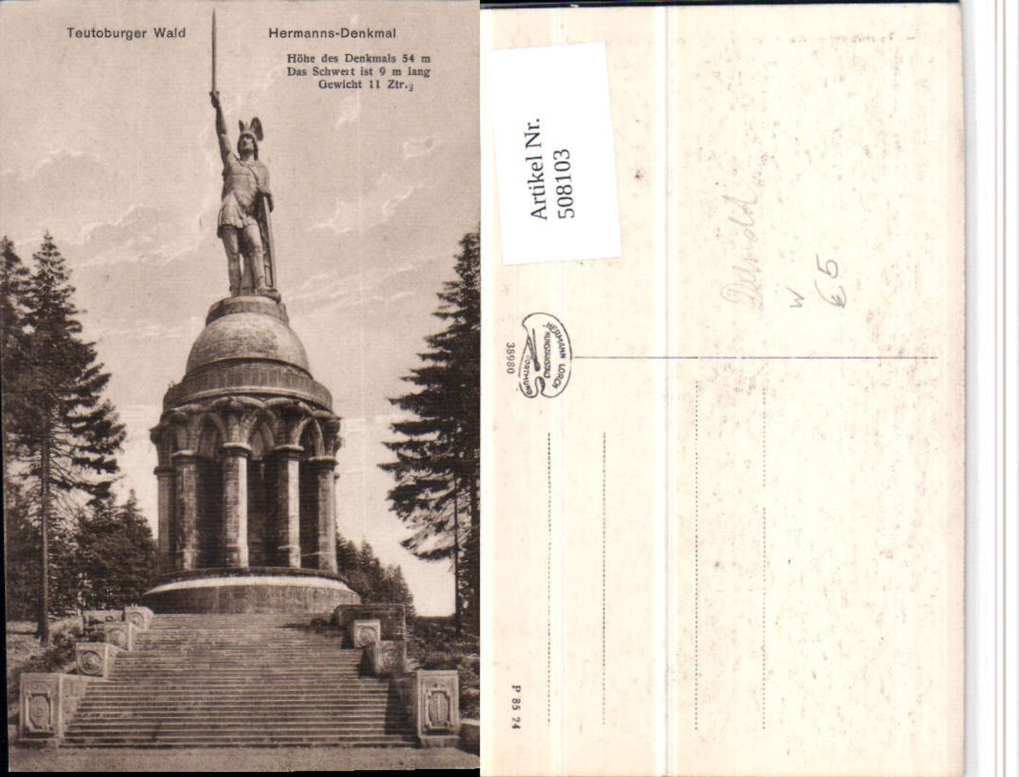 508103,Teutoburger Wald Hermanns-Denkmal b. Detmold Statue