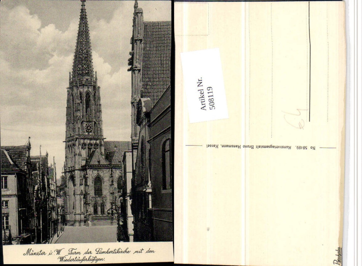 508119,Münster Turm der Lambertikirche m. Wiedertäuferkäfigen Kirche
