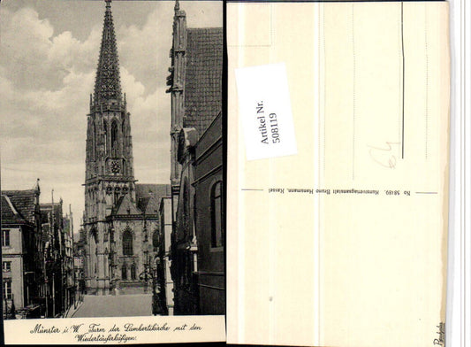 508119,Münster Turm der Lambertikirche m. Wiedertäuferkäfigen Kirche
