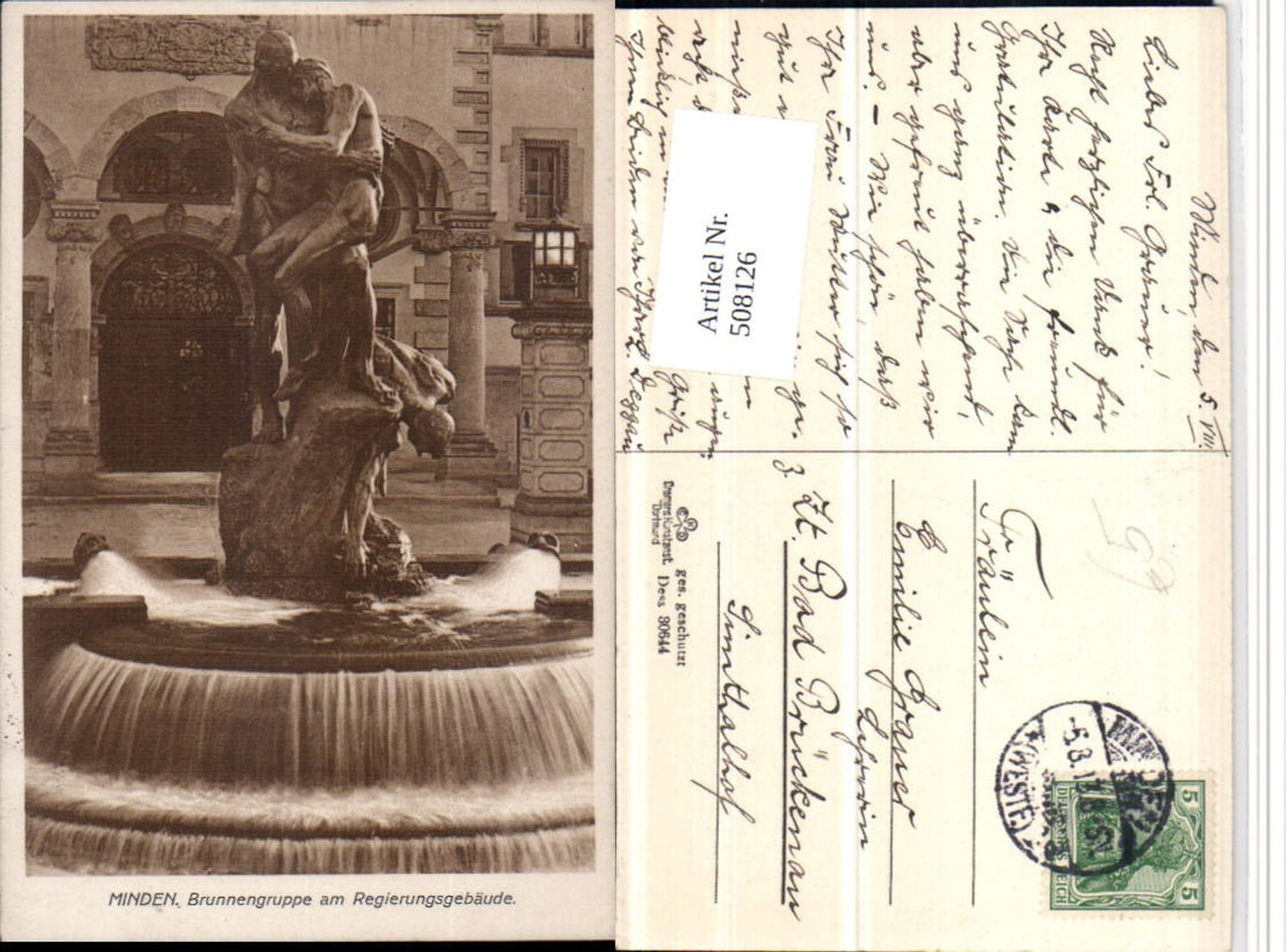 508126,Minden Brunnengruppe am Regierungsgebäude Brunnen