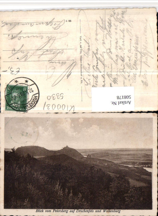 508178,Blick vom Petersberg auf Drachenfels u. Wolkenburg b. Königswinter