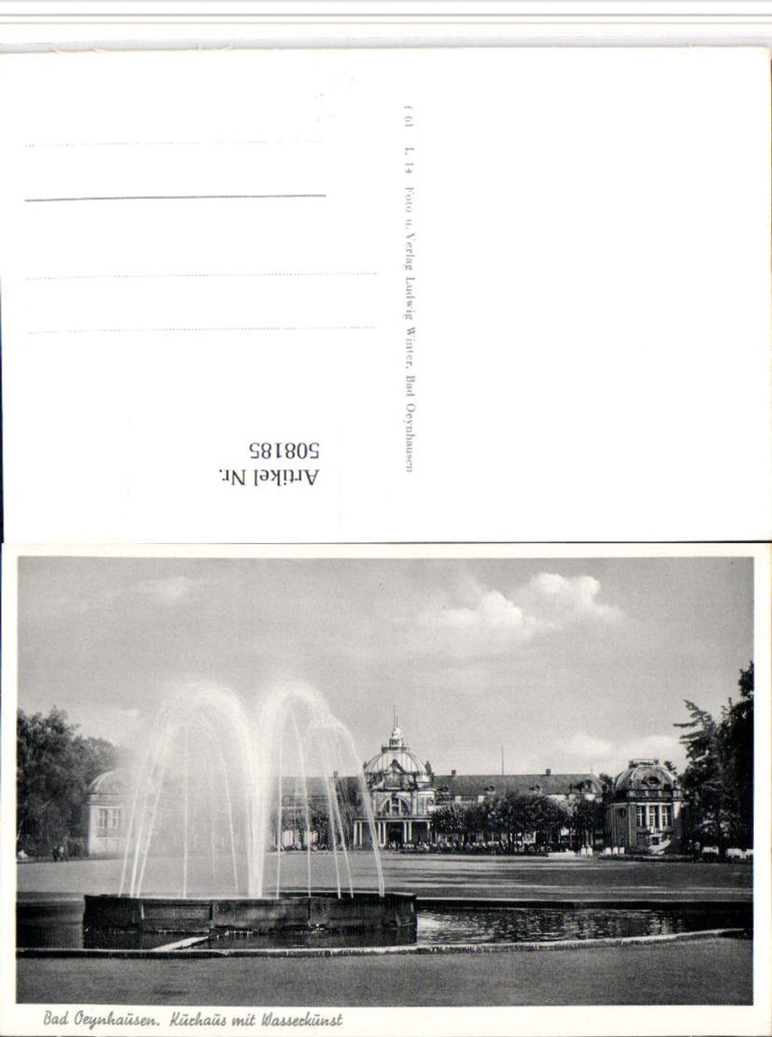 508185,Bad Oeynhausen Kurhaus m. Wasserkunst Brunnen