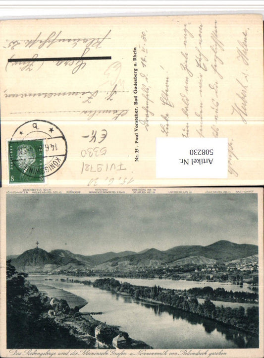 508230,Siebengebirge u. Insel Nonnwerth von Rolandseck b. Remagen