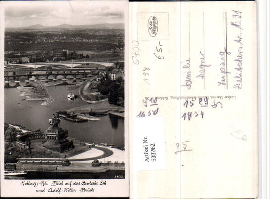 508262,Koblenz am Rhein Blick auf das Deutsche Eck Denkmal Brücke