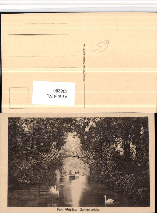 508280,Park Wörlitz Sonnenbrücke Brücke Schwäne