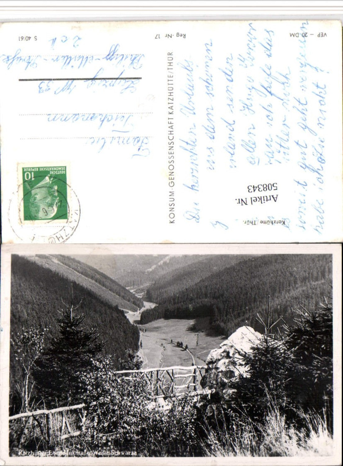 508343,Katzhütte in Thüringen Löns-Denkmal u. Weiße Schwarza