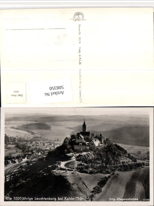 508350, Leuchtenburg Castle near Kahla, aerial photograph
