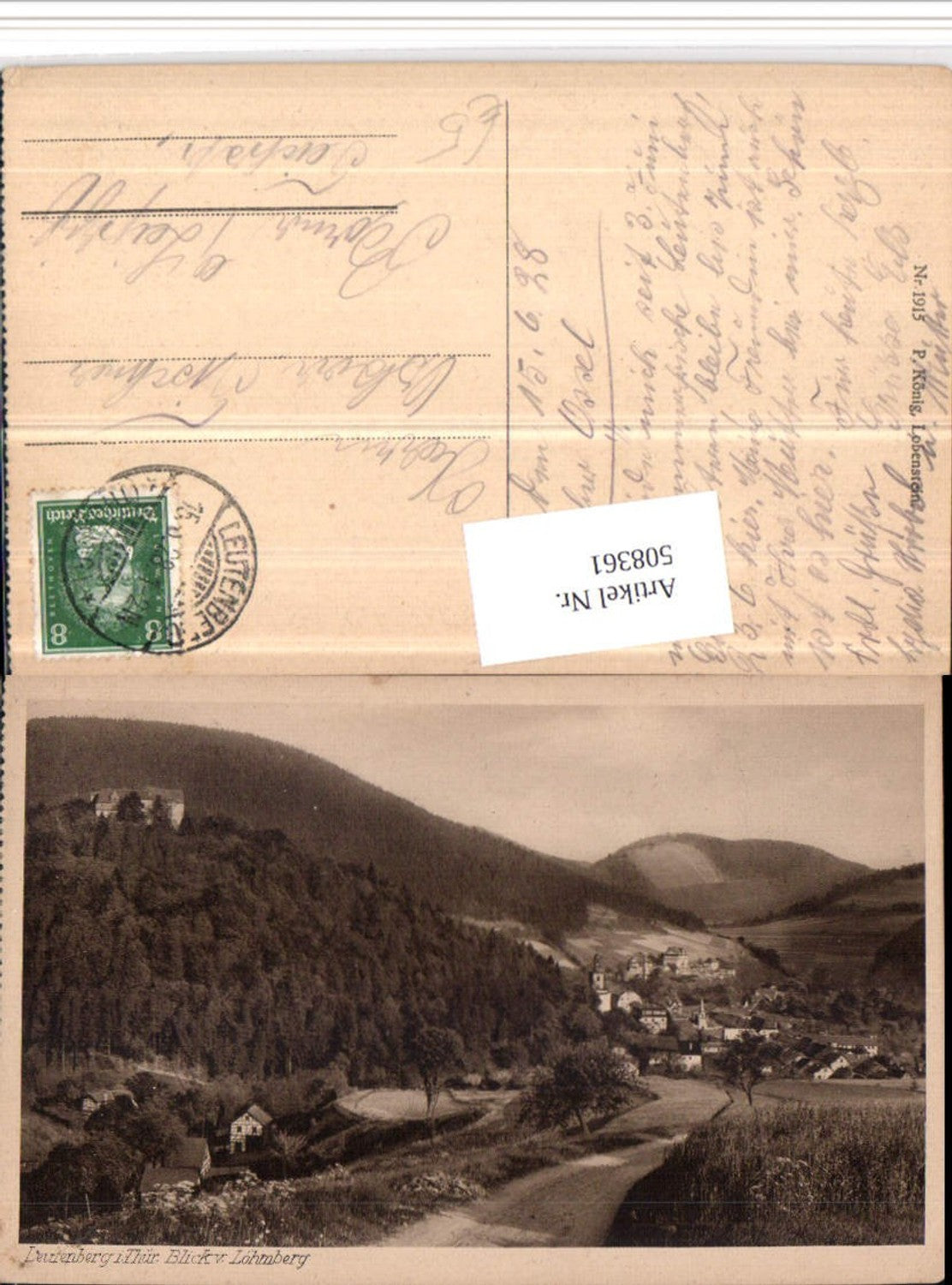 508361, Leutenberg in Thuringia, view from the Löhmberg