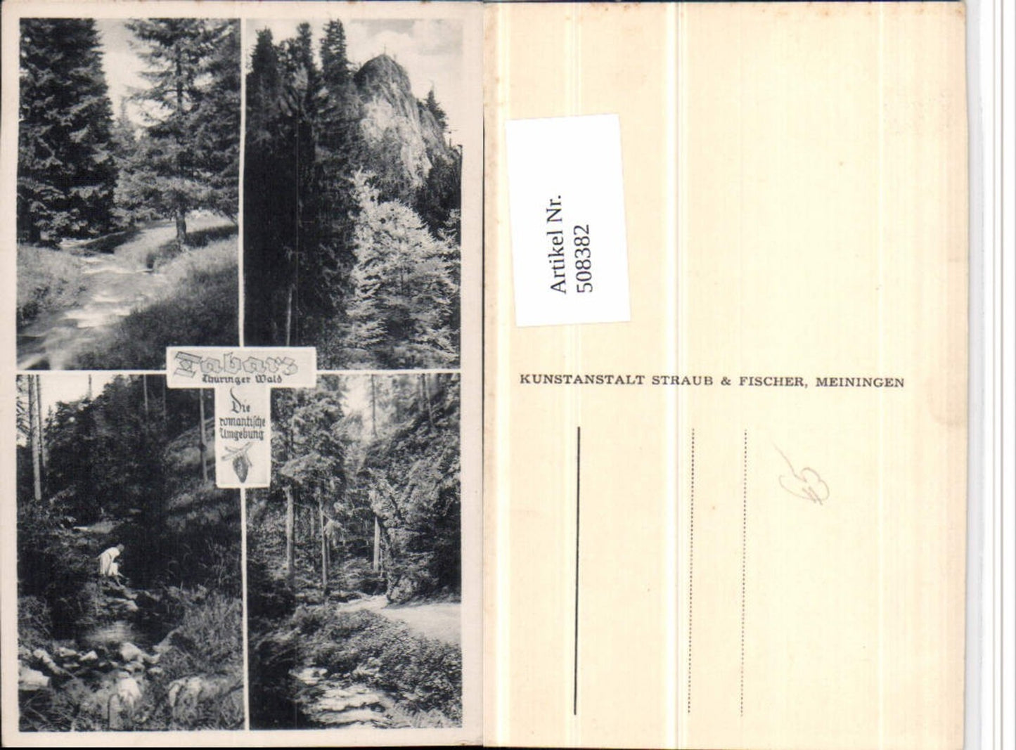508382, Tabarz in the Thuringian Forest, landscape sections, multi-view postcard