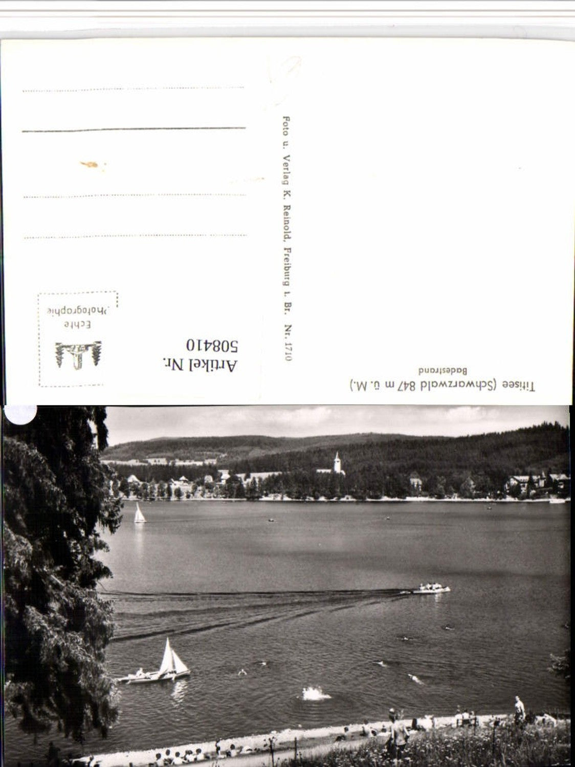 508410,Titisee im Schwarzwald Badestrand Segelboote