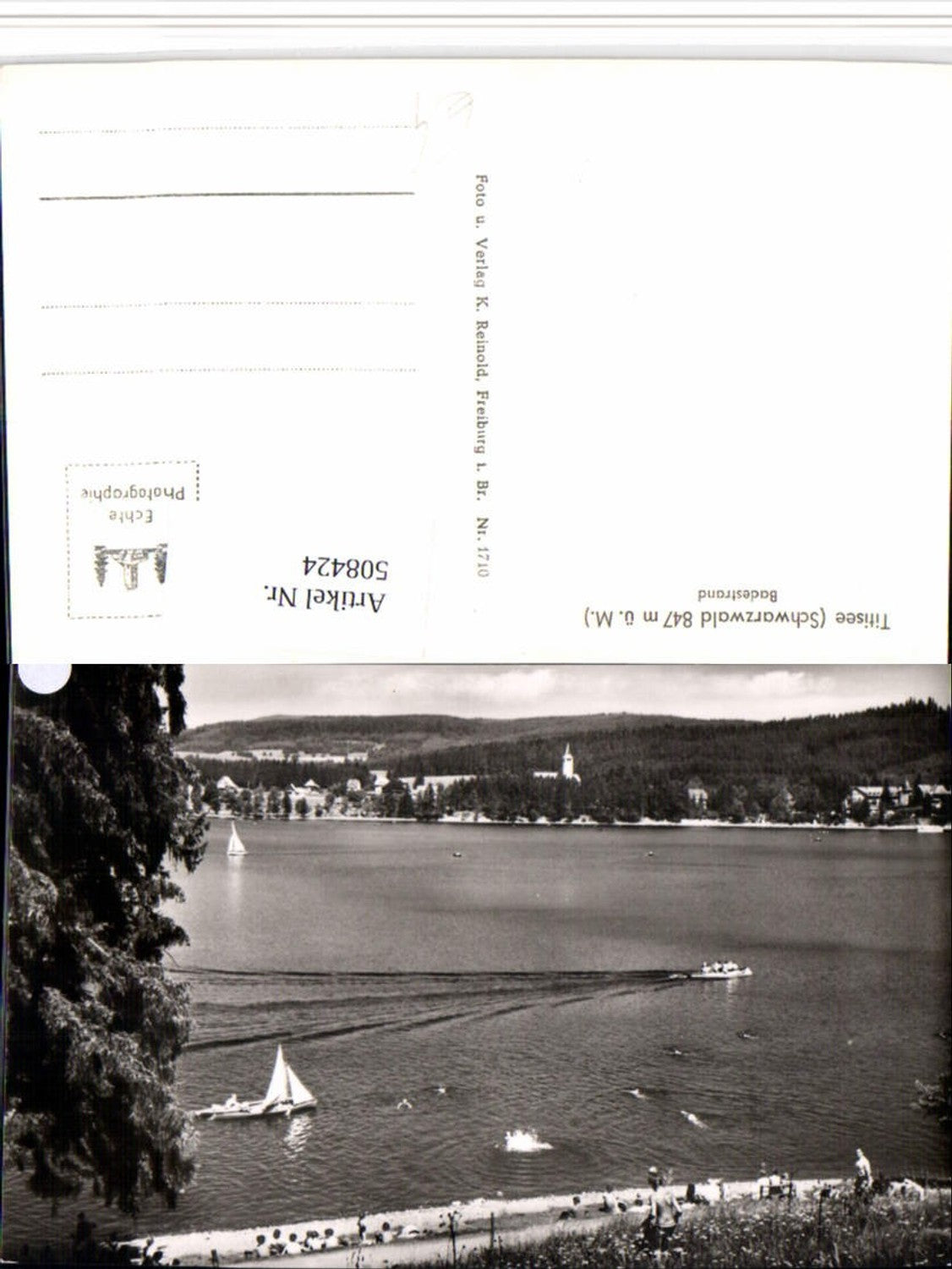 508424,Titisee im Schwarzwald Badestrand Segelboote