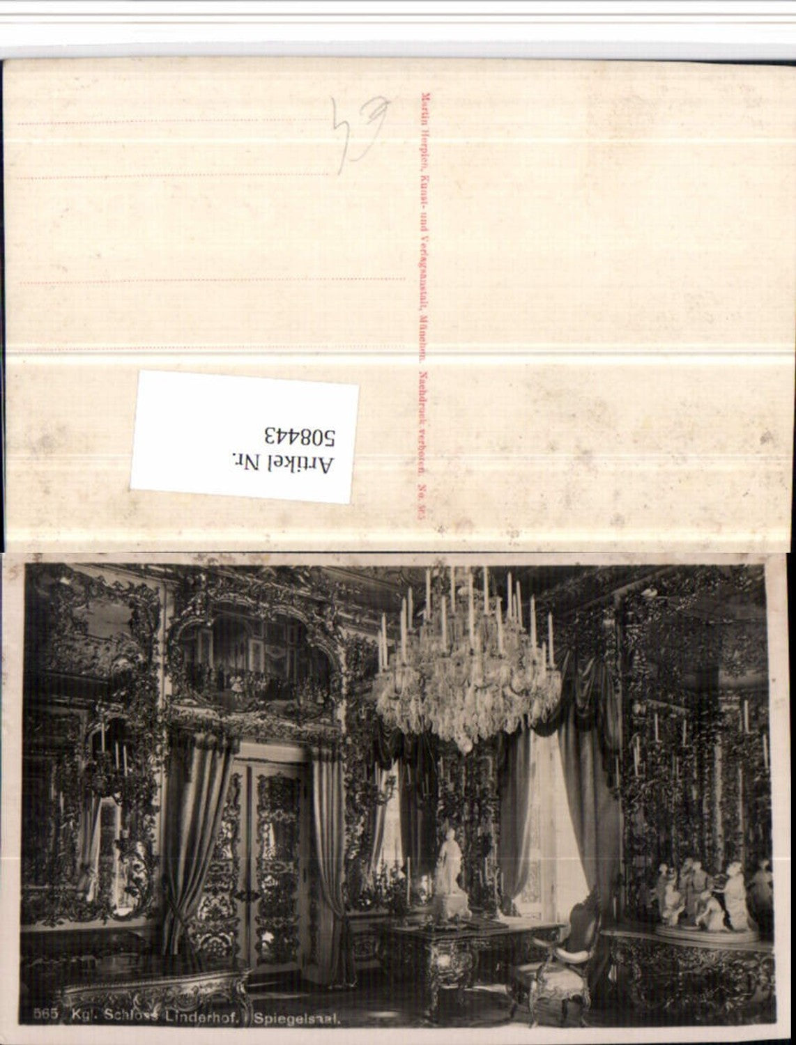 508443,Schloss Linderhof b. Ettal Spiegelsaal Innenansicht
