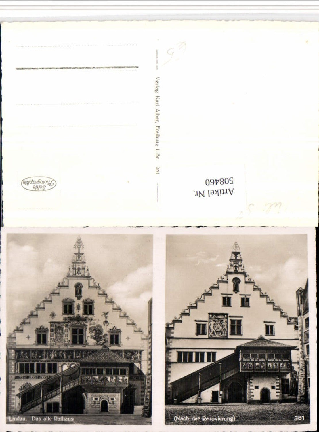 508460,Lindau im Bodensee Rathaus vor und nach der Renovierung Mehrbildkarte
