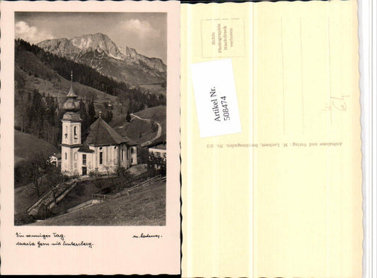 508474,Maria Gern b. Berchtesgaden Kirche m. Untersberg Bergkulisse