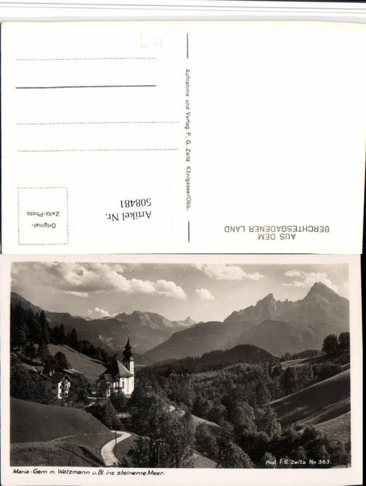 508481,Maria Gern b. Berchtesgaden Kirche m. Watzmann Bergkulisse