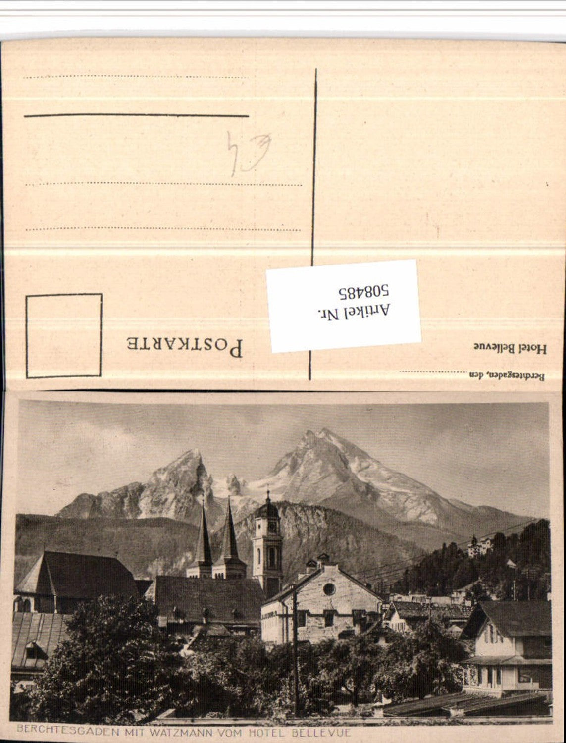 508485,Berchtesgaden Teilansicht m. Watzmann vom Hotel Bellevue Bergkulisse