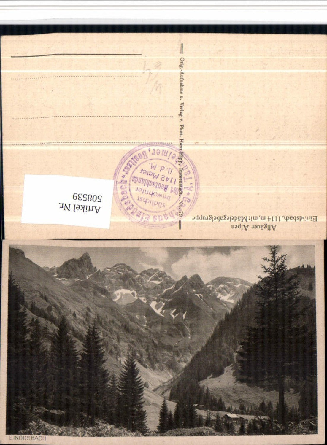 508539,Einödsbach b. Oberstdorf m. Mädelegabelgruppe Bergkulisse