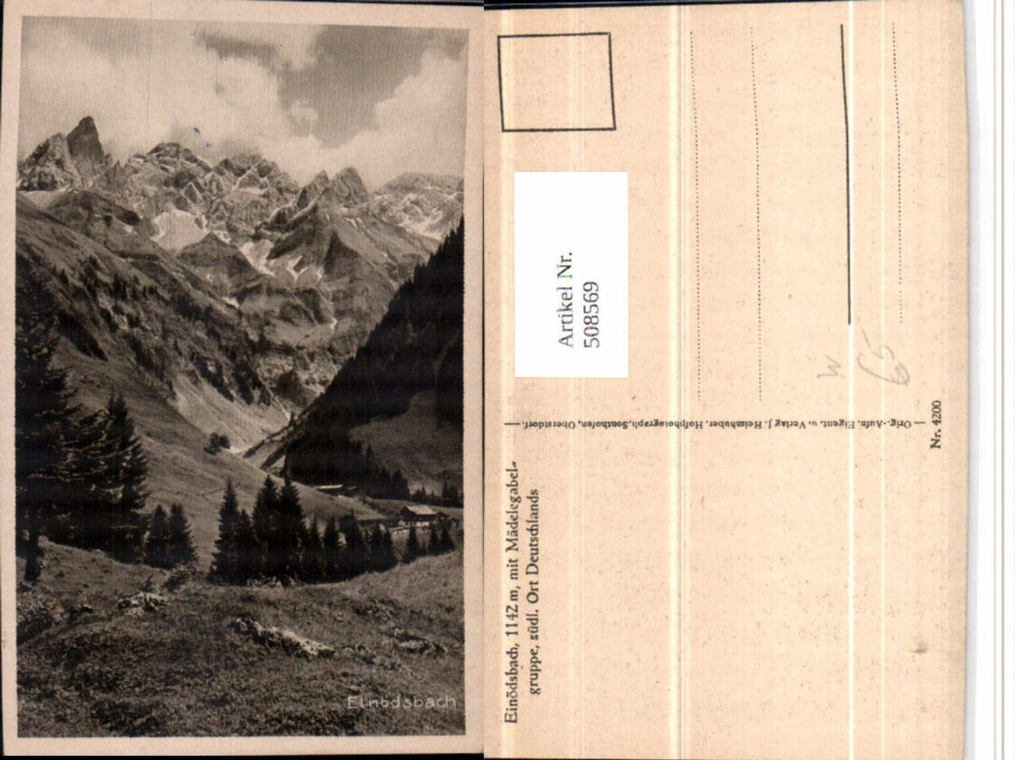 508569, Einödsbach near Oberstdorf with Mädelegabel group mountain scenery