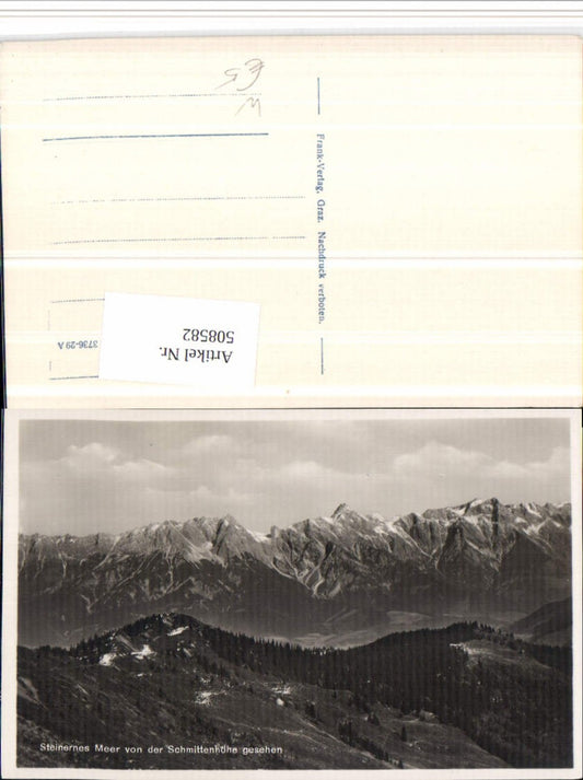 508582,Steinernes Meer von d. Schmittenhöhe b. Zell am See Bergkulisse