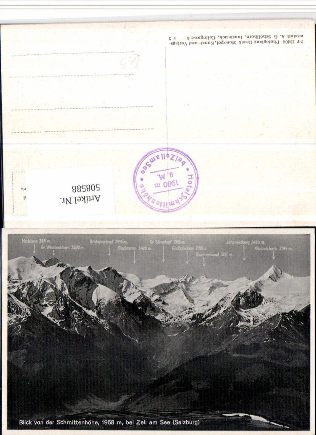 508588,Blick von d. Schmittenhöhe b. Zell am See Bergkulisse