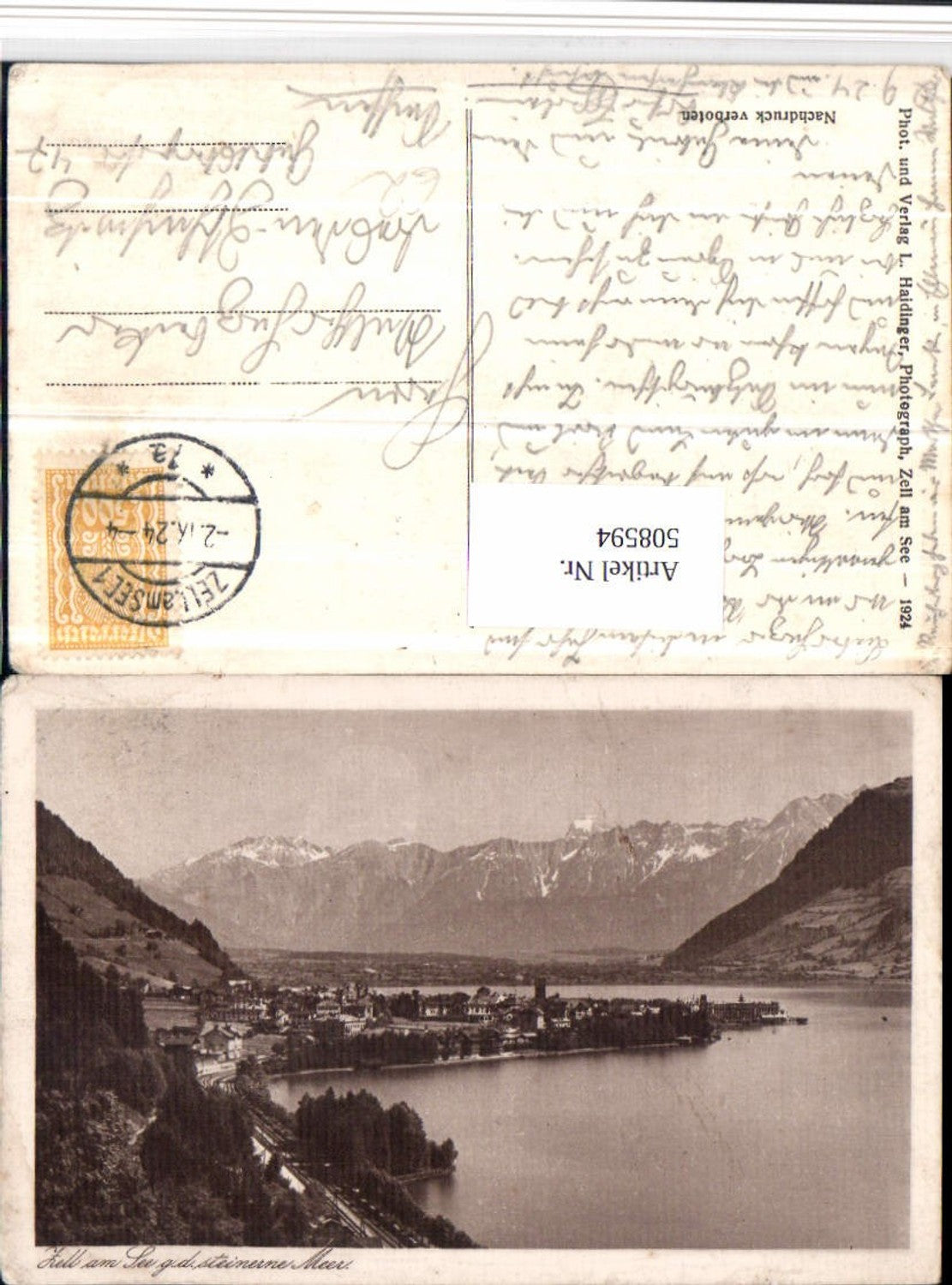 508594,Zell am See Totale geg. Steinerne Meer Bergkulisse