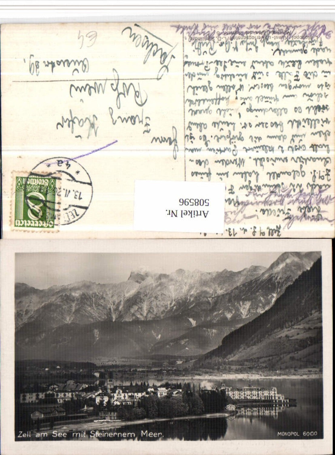 508596,Zell am See Teilansicht m. Steinernem Meer Bergkulisse